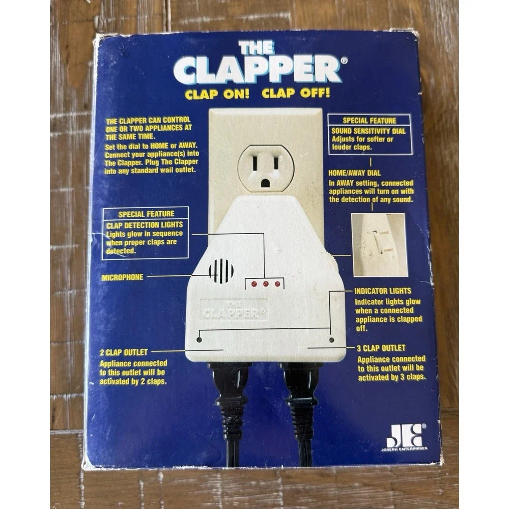 The Clapper Clap On! Clap Off! The Clapper! Control Wall Outlet Adapter